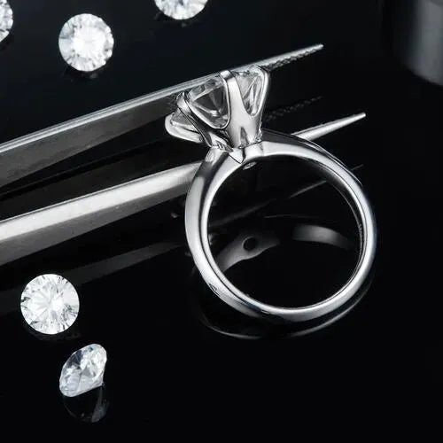 5 Carat Moissanite 925 Sterling Silver Ring Moissanite - Tophatter Daily Deals